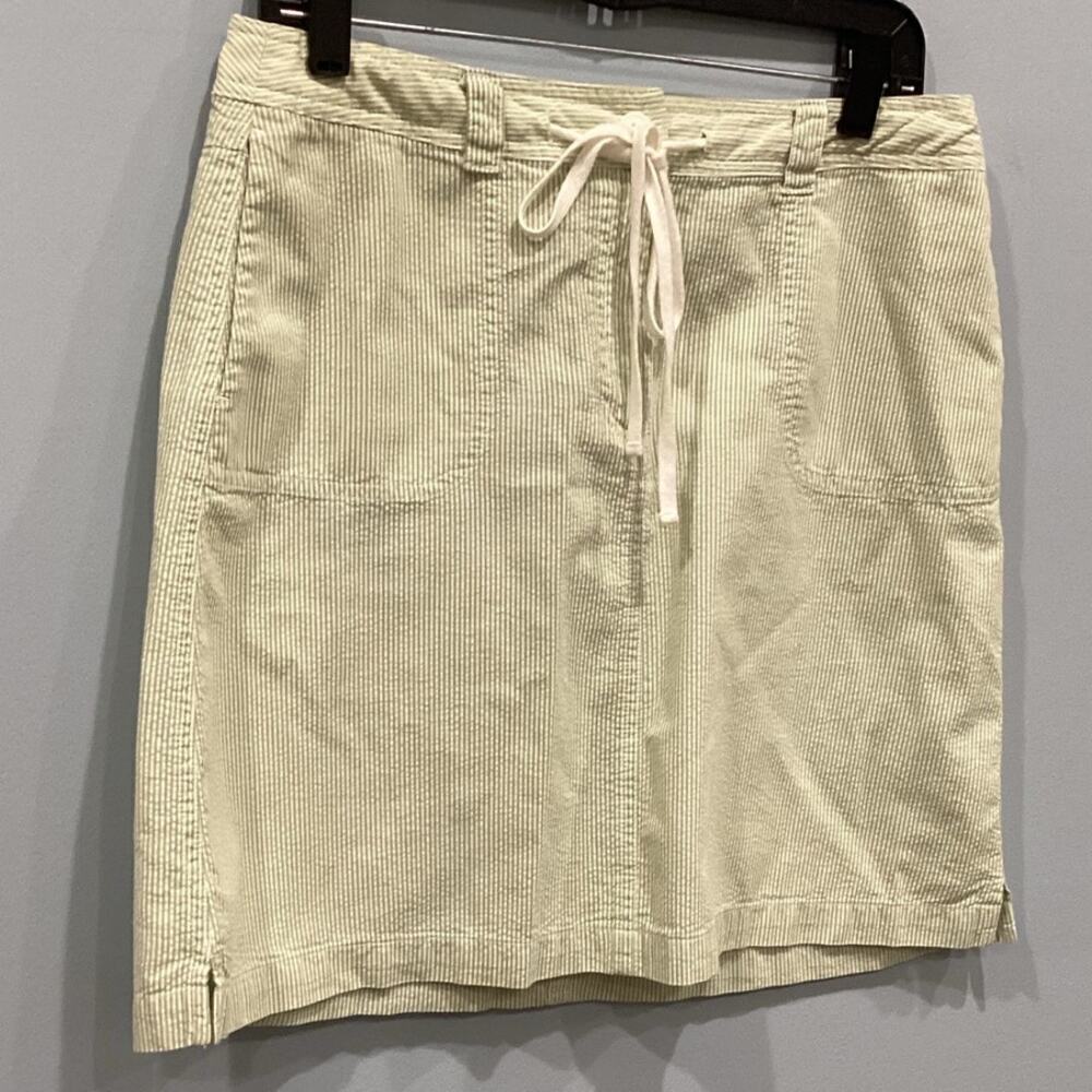Talbots Womens Skirt Size 10 Green Seersucker Classic Preppy‎ Cotton Summer